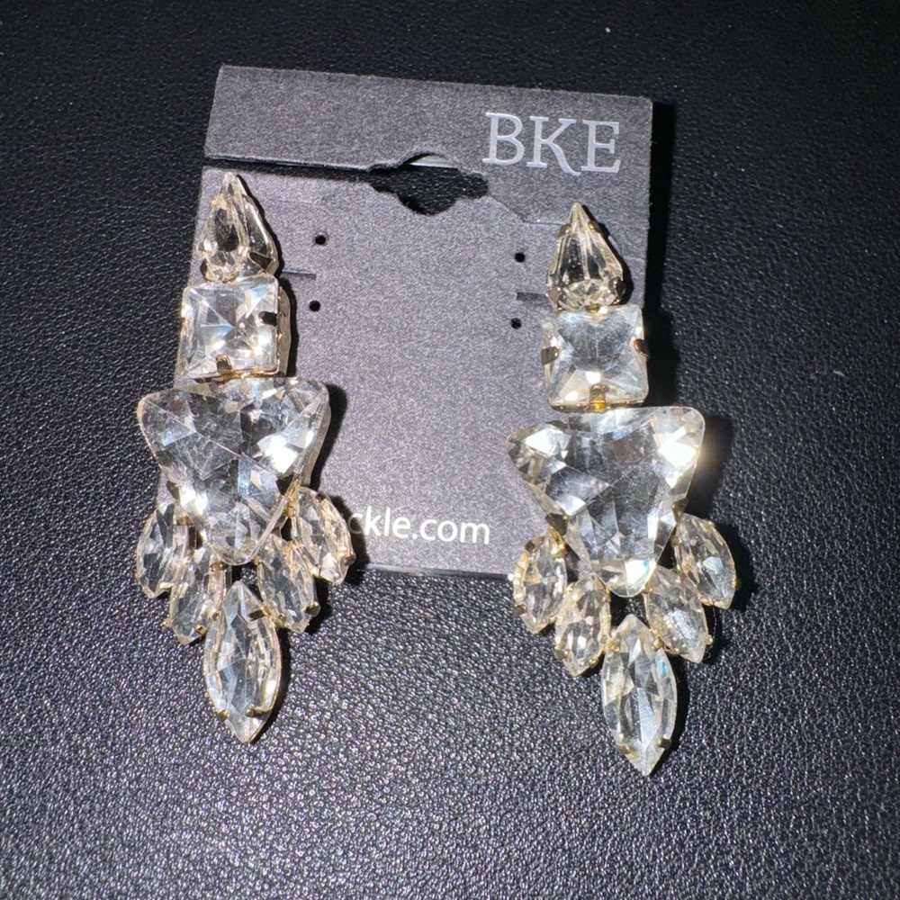 Buckle Rhinestone Earrings - Picture 3 of 4